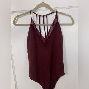 Abercrombie & Fitch maroon bodysuit